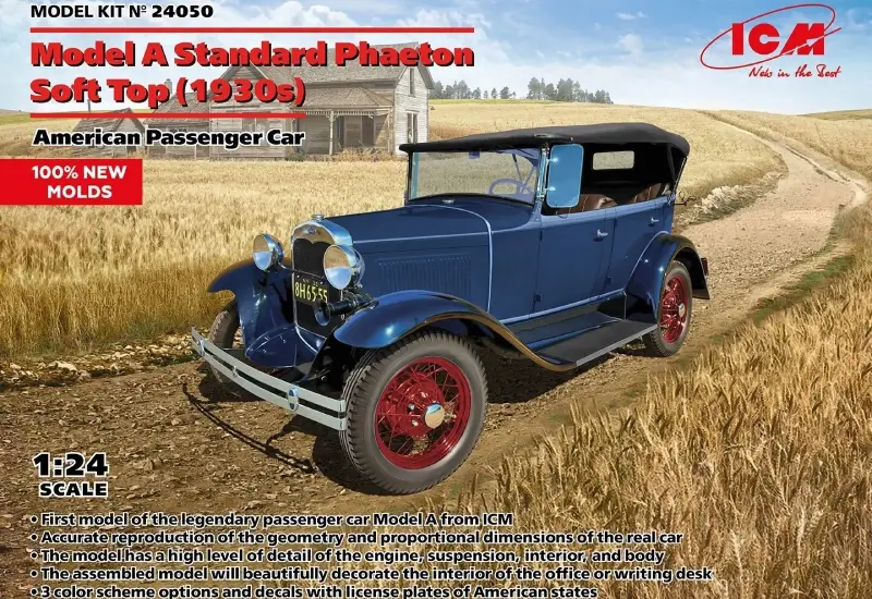 phaeton_icm1 Model A Standard Phaeton Soft Top (1930s) - Image 1